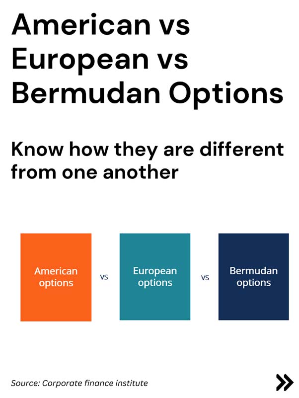 American vs  European vs Bermudan Options