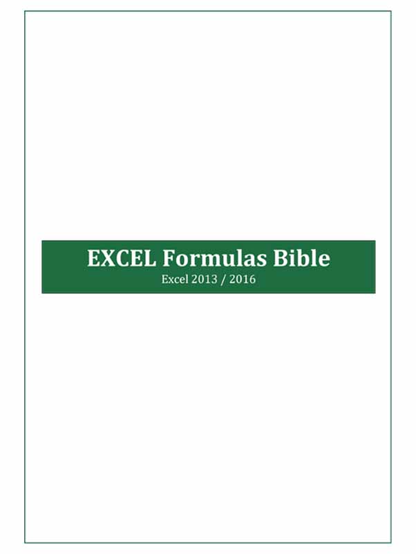 EXCEL Formulas Bible