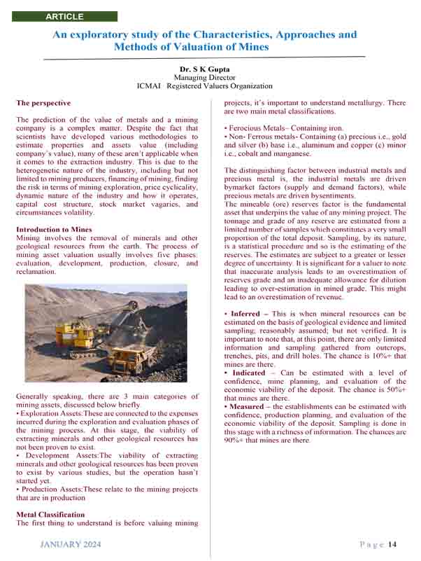 Valuation of Mines