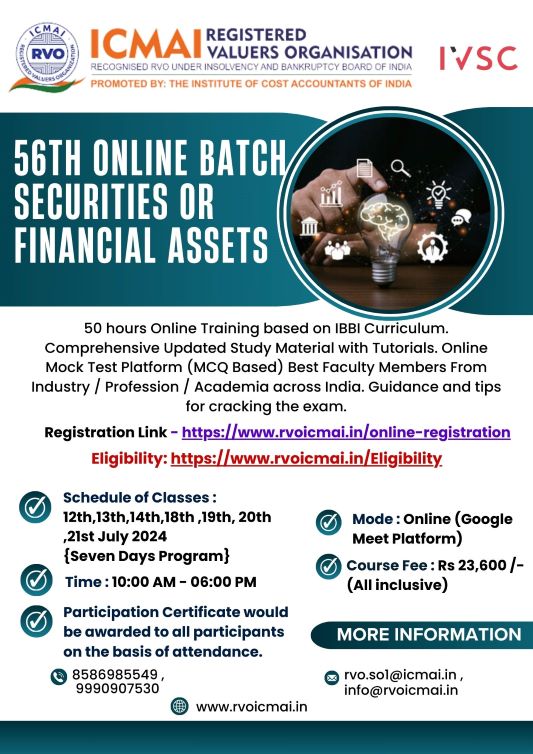 56th Online batch Securities or Financial Assets
