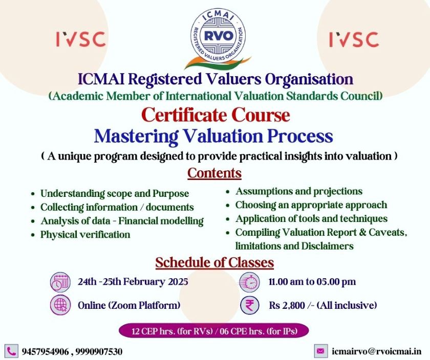 Certificate Course Mastering Valuation Process 