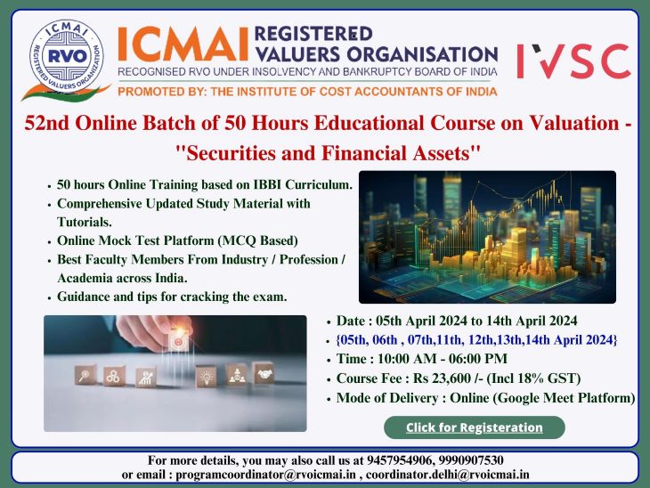 52nd Securities and Financial Assets Valuation Course